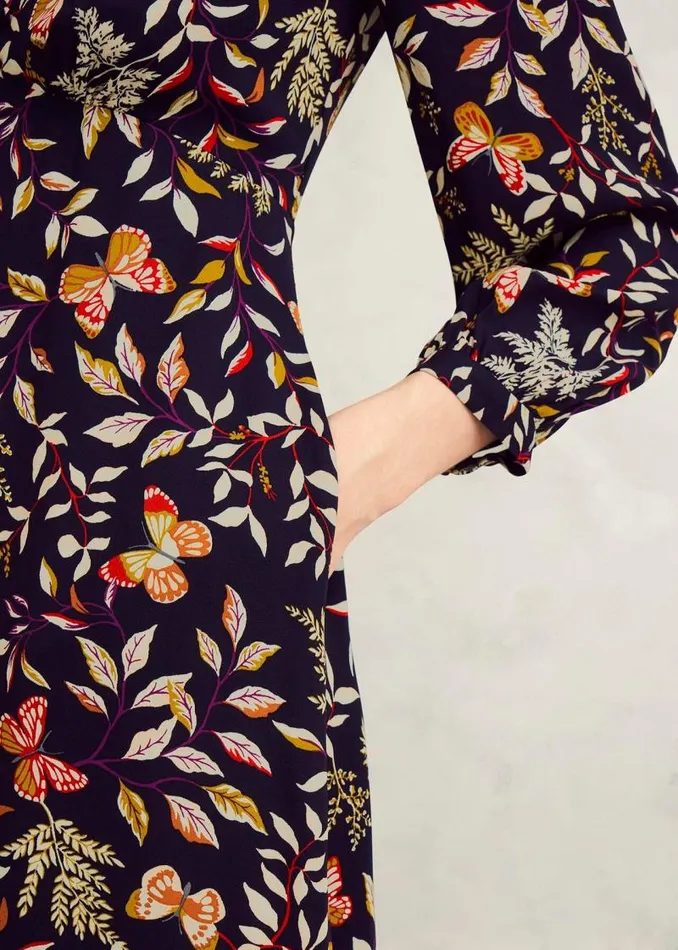 Women HOBBS Petite Dresses Petite Zainah Dress Navy Multi
