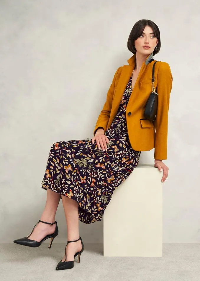 Women HOBBS Petite Dresses Petite Zainah Dress Navy Multi