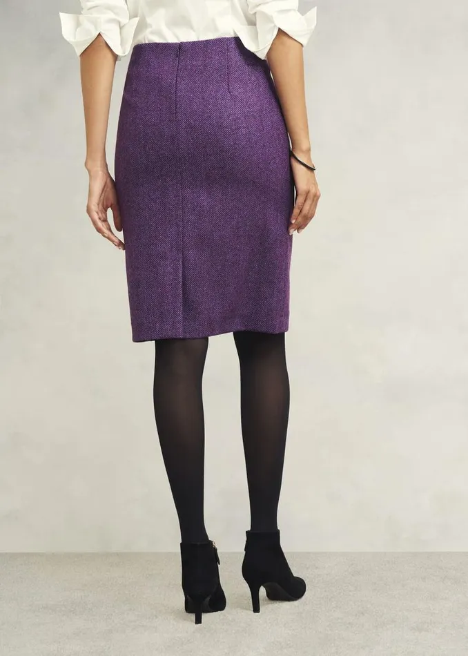 Women HOBBS Skirts Daphne Wool Skirt Purple Multi