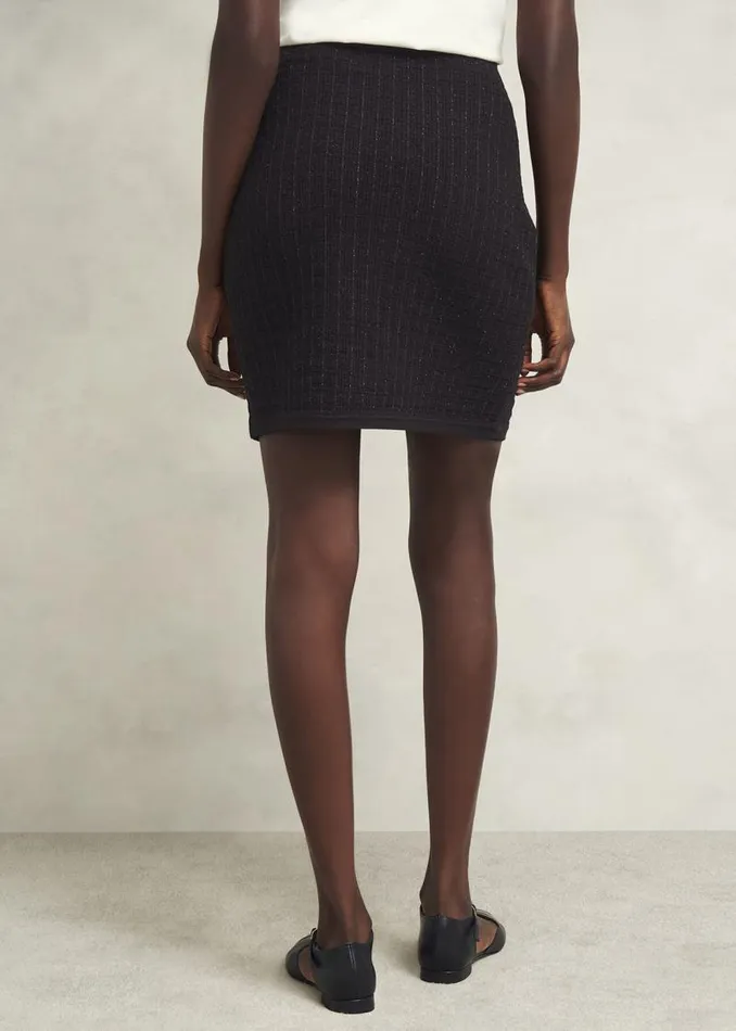 Women HOBBS Skirts Sairey Sparkle Knitted Skirt Black