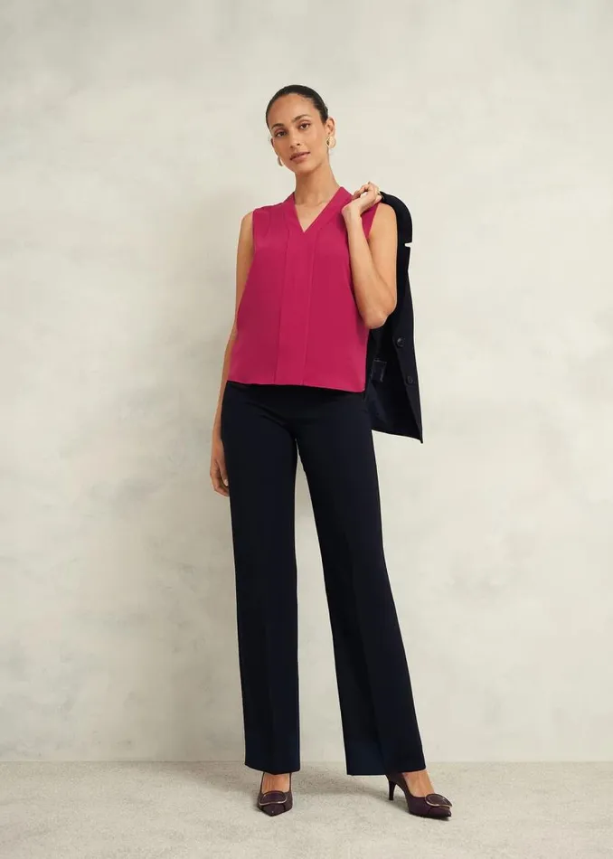 Women HOBBS Tops Shelley Blouse Cranberry Pink