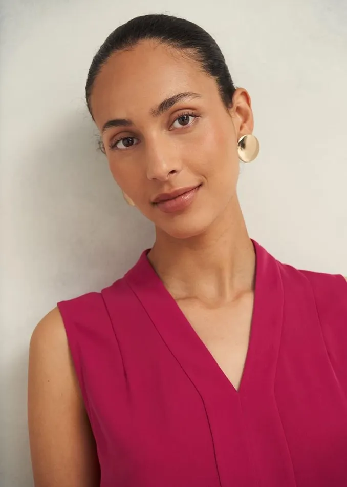 Women HOBBS Tops Shelley Blouse Cranberry Pink