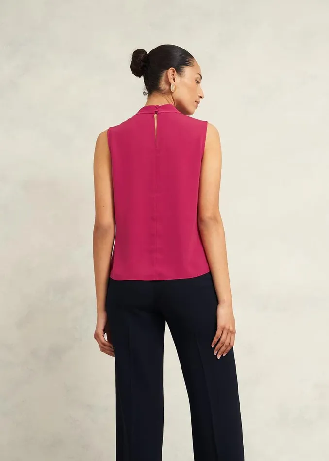 Women HOBBS Tops Shelley Blouse Cranberry Pink