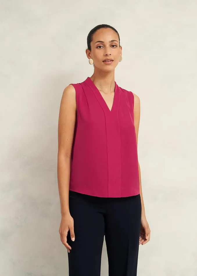 Women HOBBS Tops Shelley Blouse Cranberry Pink
