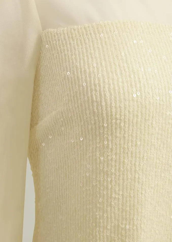 Women HOBBS Tops Zariah Sequin Top Buttercream