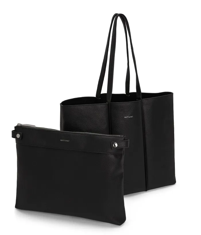 Women Hyde Vegan Tote Bag 8211 Purity Black Matt and Nat Totes