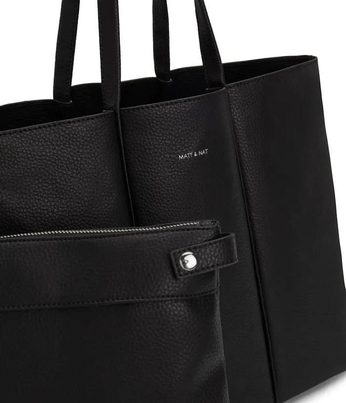 Women Hyde Vegan Tote Bag 8211 Purity Black Matt and Nat Totes