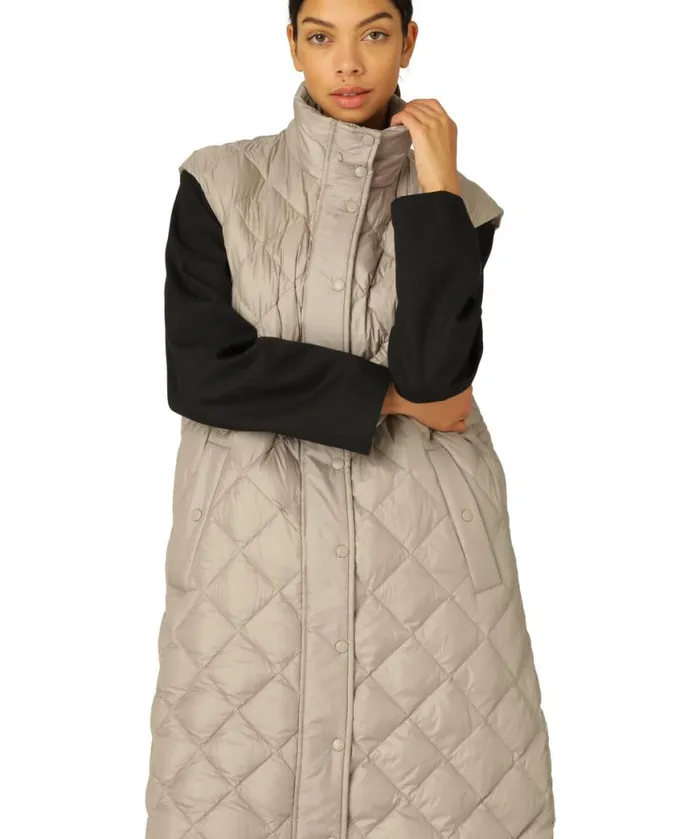 Women Ilse Jacobsen Long Down Vest 8211 Cobblestone Women Ilse Jacobsen Long Down Vest 8211 Cobblestone