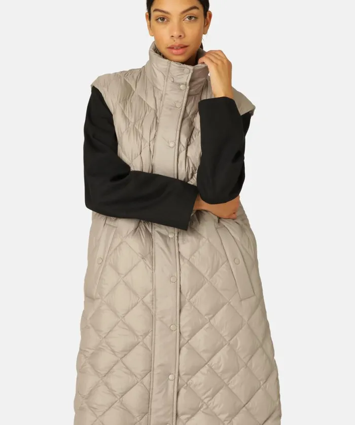 Women Ilse Jacobsen Long Down Vest 8211 Cobblestone Women Ilse Jacobsen Long Down Vest 8211 Cobblestone