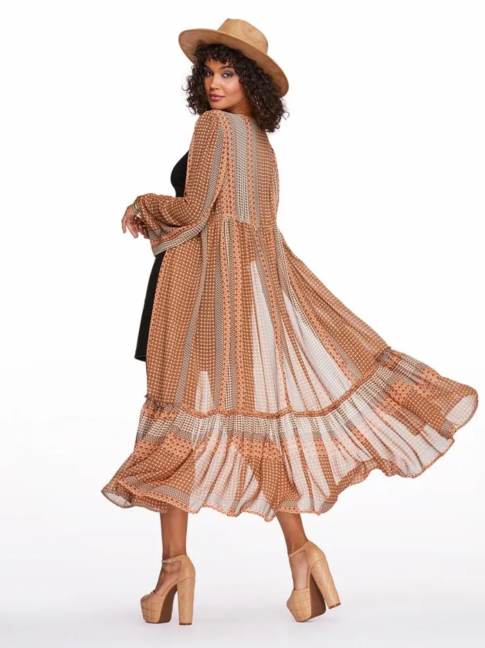 Women Jackets Blazers and Kimonos Jessica Simpson Marilyn Duster In Dew Stripe
