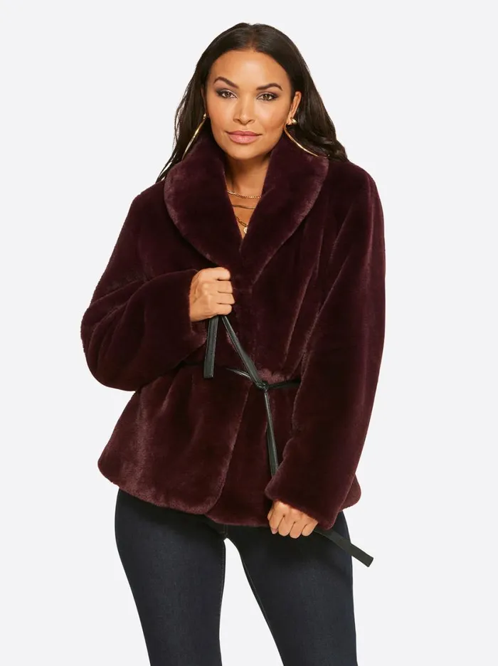 Women Jackets Blazers and Kimonos Jessica Simpson Sire Jacket In Winetasting