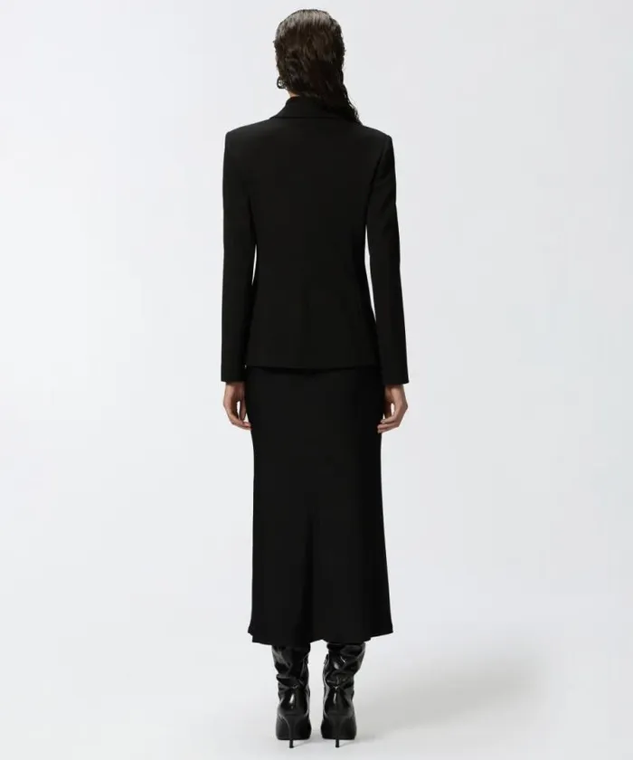 Women Jackets Pinko Full Milanoknit Technical Fabric Blazer Limo Black Women Jackets Pinko Full Milanoknit Technical Fabric Blazer Limo Black