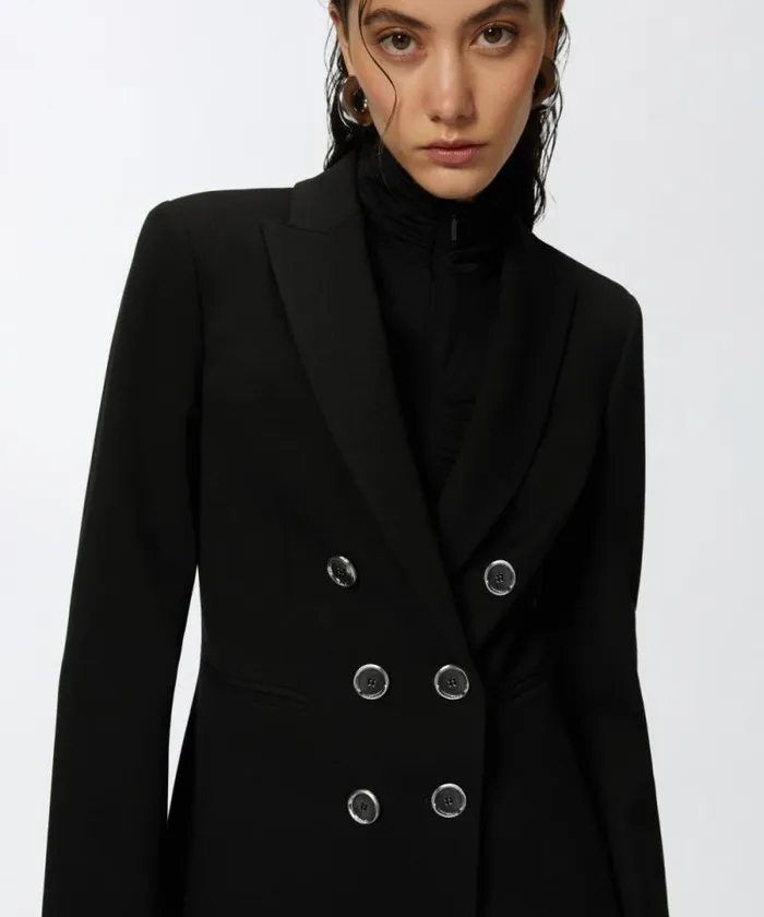 Women Jackets Pinko Full Milanoknit Technical Fabric Blazer Limo Black Women Jackets Pinko Full Milanoknit Technical Fabric Blazer Limo Black