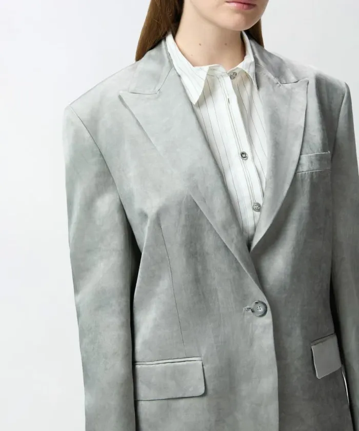 Women Jackets Pinko Singlebreasted Slub Satin Blazer Wild Dove Grey Women Jackets Pinko Singlebreasted Slub Satin Blazer Wild Dove Grey
