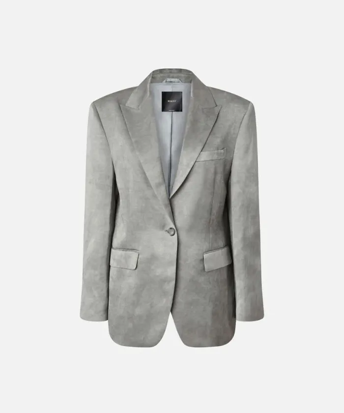 Women Jackets Pinko Singlebreasted Slub Satin Blazer Wild Dove Grey Women Jackets Pinko Singlebreasted Slub Satin Blazer Wild Dove Grey