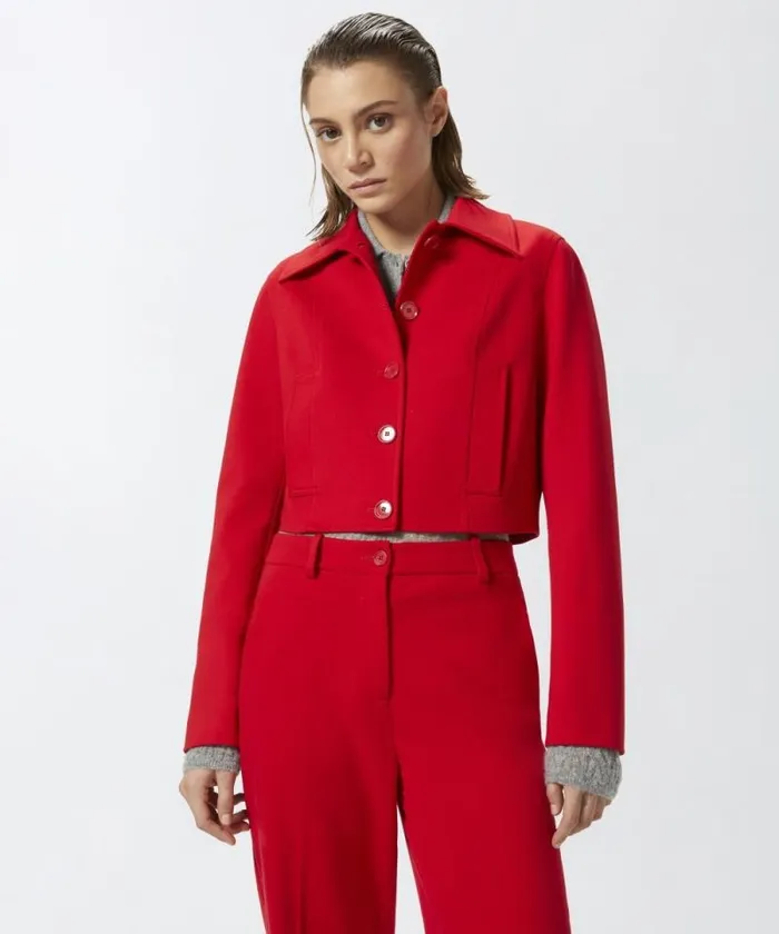 Women Jackets Pinko Small Jacket With Collar Tango Red