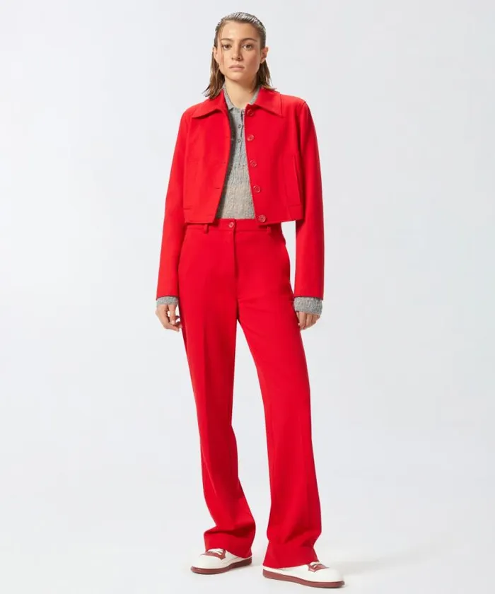 Women Jackets Pinko Small Jacket With Collar Tango Red Women Jackets Pinko Small Jacket With Collar Tango Red