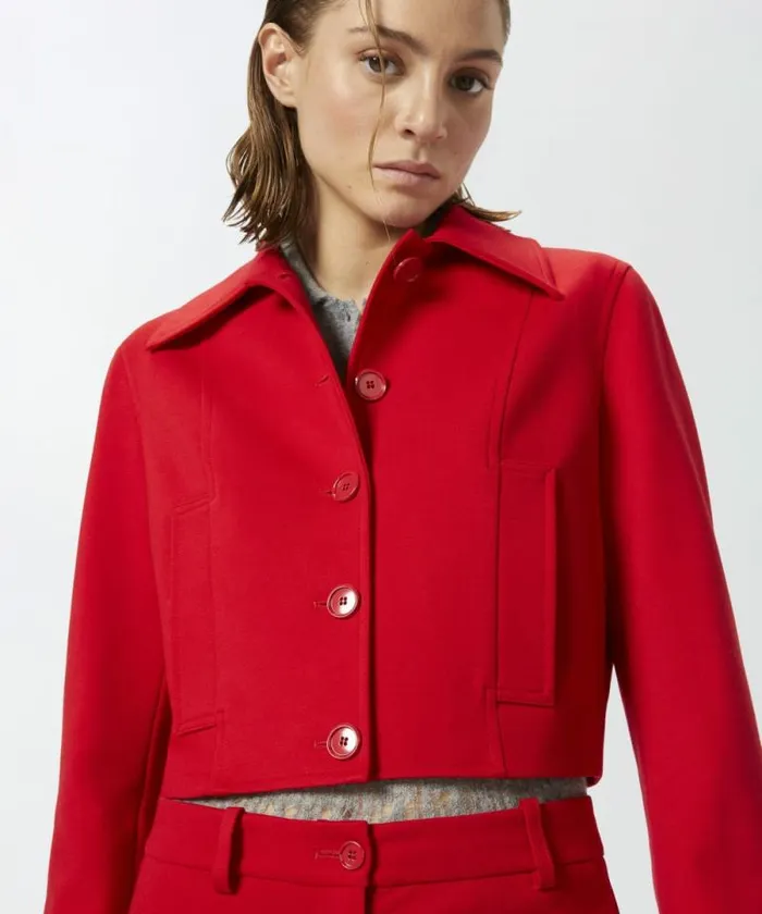Women Jackets Pinko Small Jacket With Collar Tango Red Women Jackets Pinko Small Jacket With Collar Tango Red