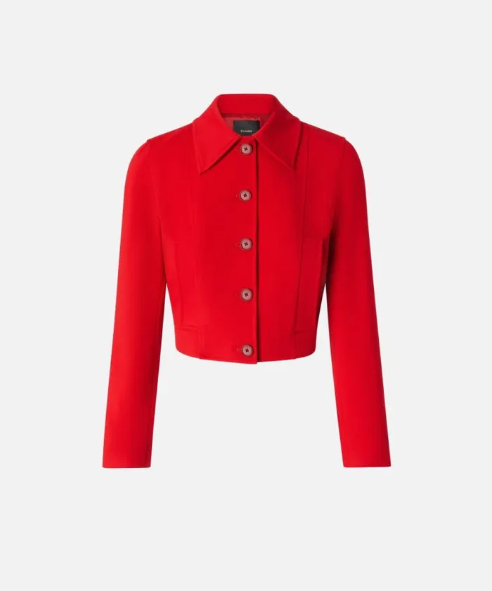 Women Jackets Pinko Small Jacket With Collar Tango Red Women Jackets Pinko Small Jacket With Collar Tango Red