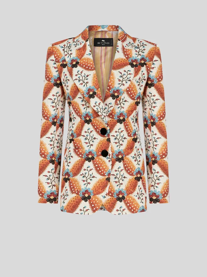 Women Jacquard Jacket With Geometric Pattern Etro Jackets