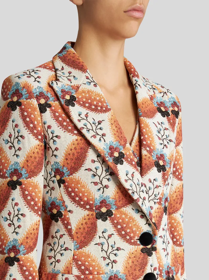 Women Jacquard Jacket With Geometric Pattern Etro Jackets