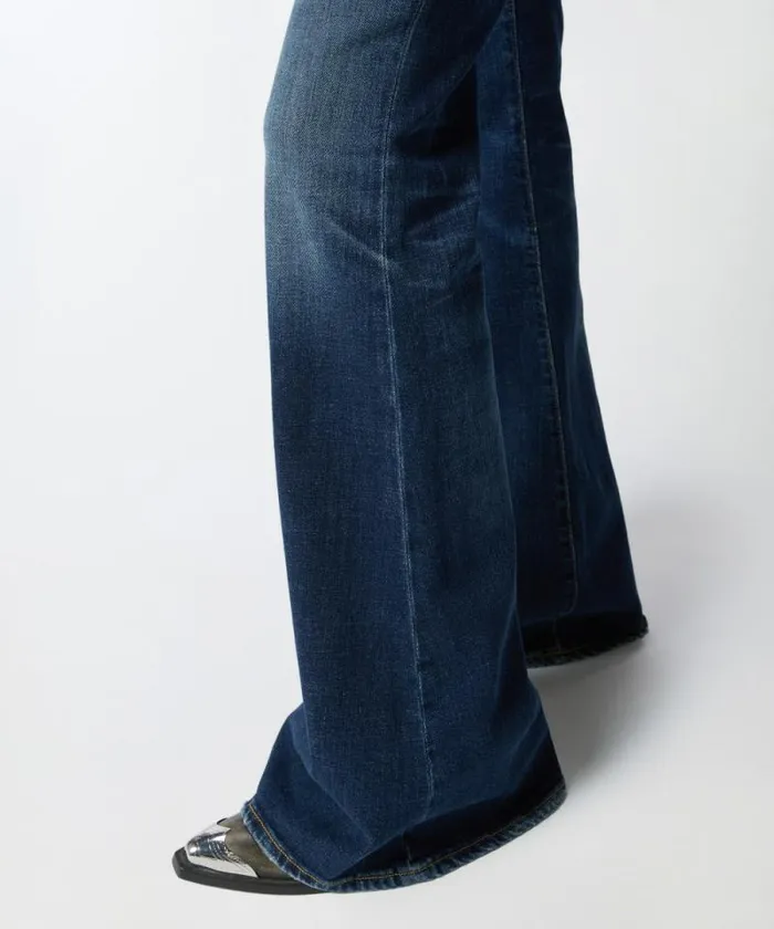 Women Jeans Pinko Dark Blue Wide Flared Jeans Medium Dark Vintage Wash Women Jeans Pinko Dark Blue Wide Flared Jeans Medium Dark Vintage Wash