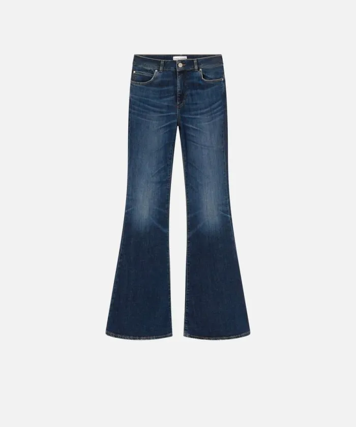 Women Jeans Pinko Dark Blue Wide Flared Jeans Medium Dark Vintage Wash Women Jeans Pinko Dark Blue Wide Flared Jeans Medium Dark Vintage Wash