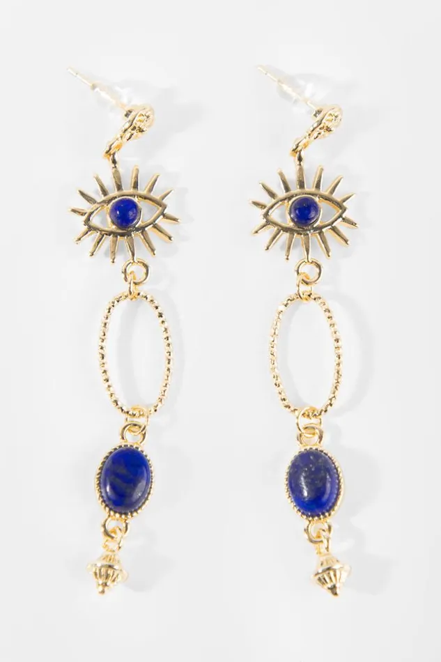 Women Jewellery Cupshe Katerina Geometric Print Lapis Earring Multicolor