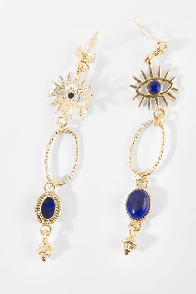 Women Jewellery Cupshe Katerina Geometric Print Lapis Earring Multicolor