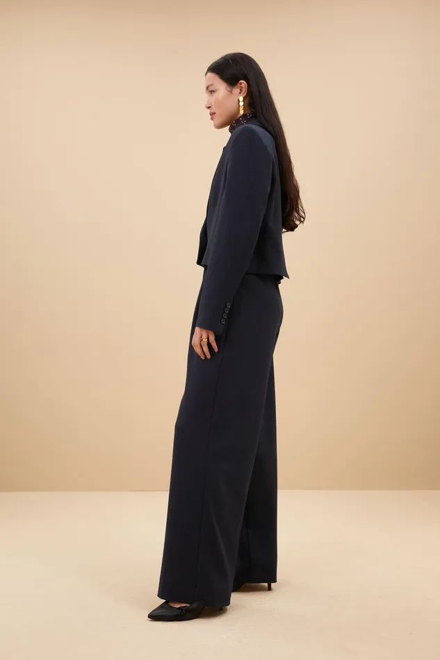 Women Jody Stripe Blazer Dark Navy Bybar Jackets