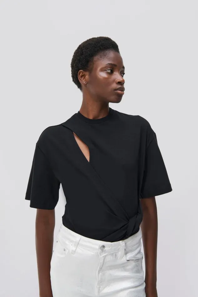 Women Joline Tee Black Jonathan Simkhai Tops and Bodysuits