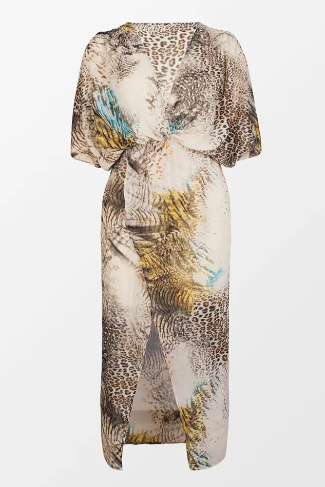 Women Kaftans Cupshe Lizette Leopard Elastic Waist Cover Up Multicolor