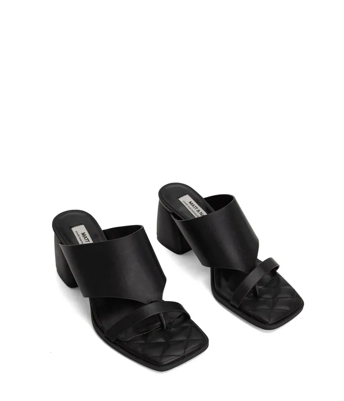 Women Kitt Vegan Block Heel Sandals Black Matt and Nat Sandals