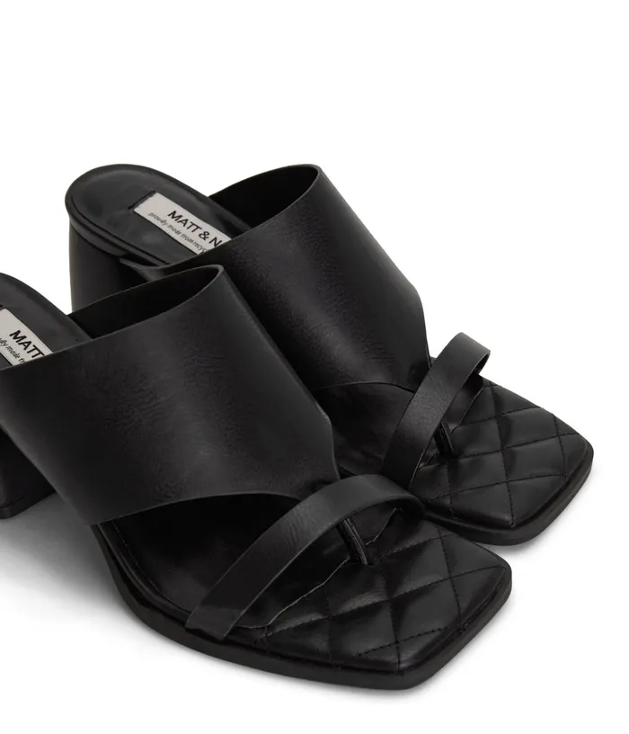 Women Kitt Vegan Block Heel Sandals Black Matt and Nat Sandals