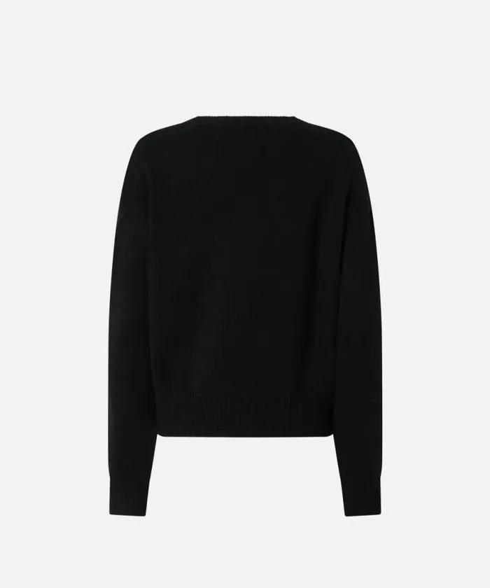 Women Knitwear Pinko PINKO Love Birds Pullover Blackburnt Women Knitwear Pinko PINKO Love Birds Pullover Blackburnt