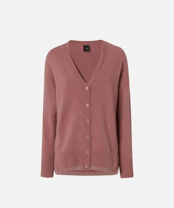 Women Knitwear Pinko Wool And Cashmere Cardigan With Lurex Edging Nostalgia Rose Women Knitwear Pinko Wool And Cashmere Cardigan With Lurex Edging Nostalgia Rose