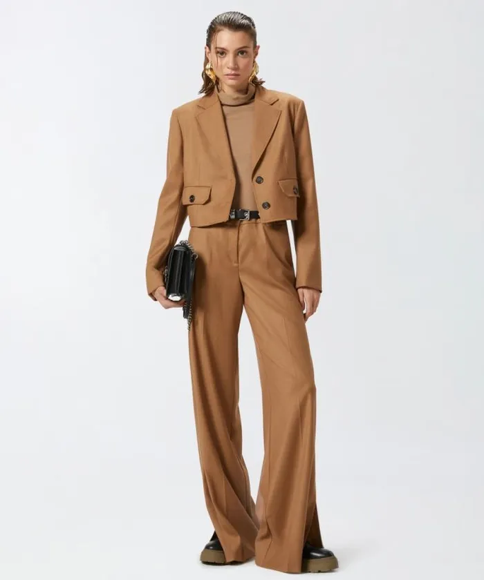 Women Knitwear Pinko Wool And Silk Turtleneck Sweater Beige 8211 Light Brown Women Knitwear Pinko Wool And Silk Turtleneck Sweater Beige 8211 Light Brown