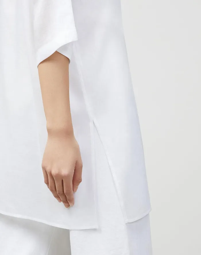 Women Lafayette 148 New York Blouses and Shirts PlusSize Saylor Blouse In Gemma Cloth White