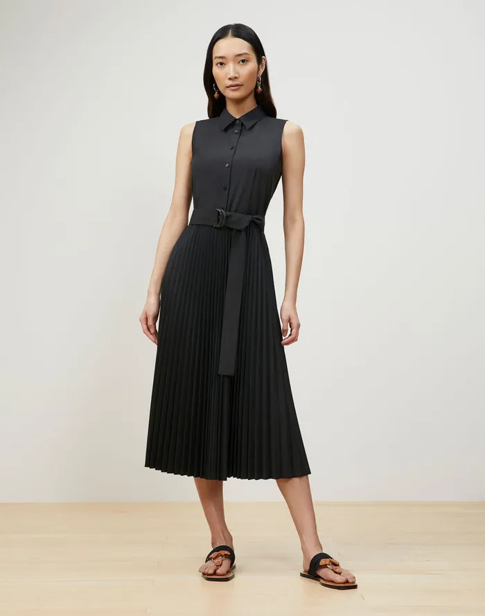 Women Lafayette 148 New York Dresses Bennett Shirtdress In Valencia Cloth Black