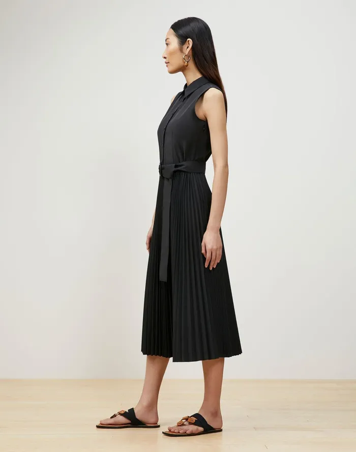 Women Lafayette 148 New York Dresses Bennett Shirtdress In Valencia Cloth Black