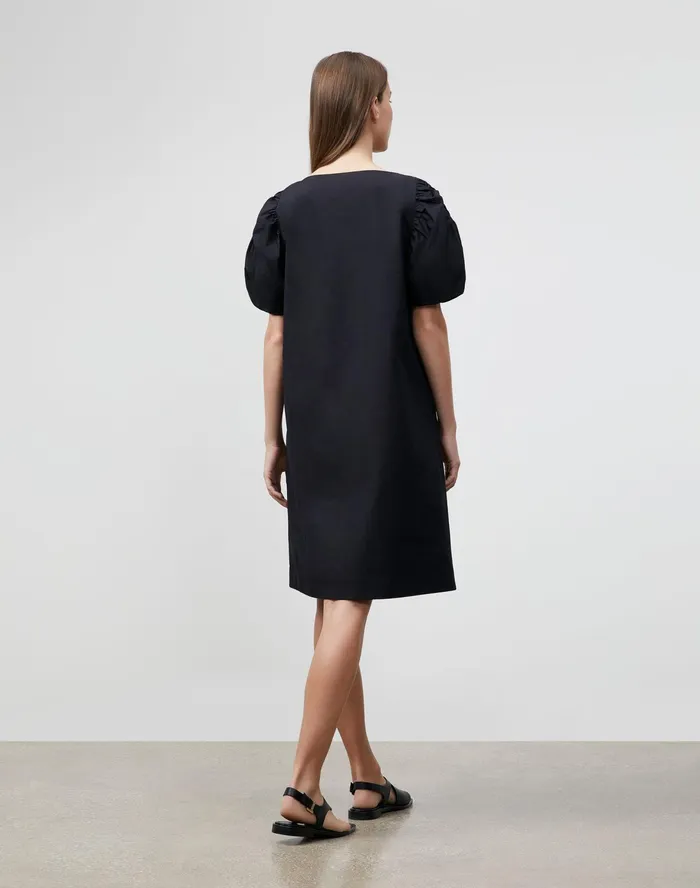 Women Lafayette 148 New York Dresses Petite Hattie Dress In Italian Sculpted KindCotton Black