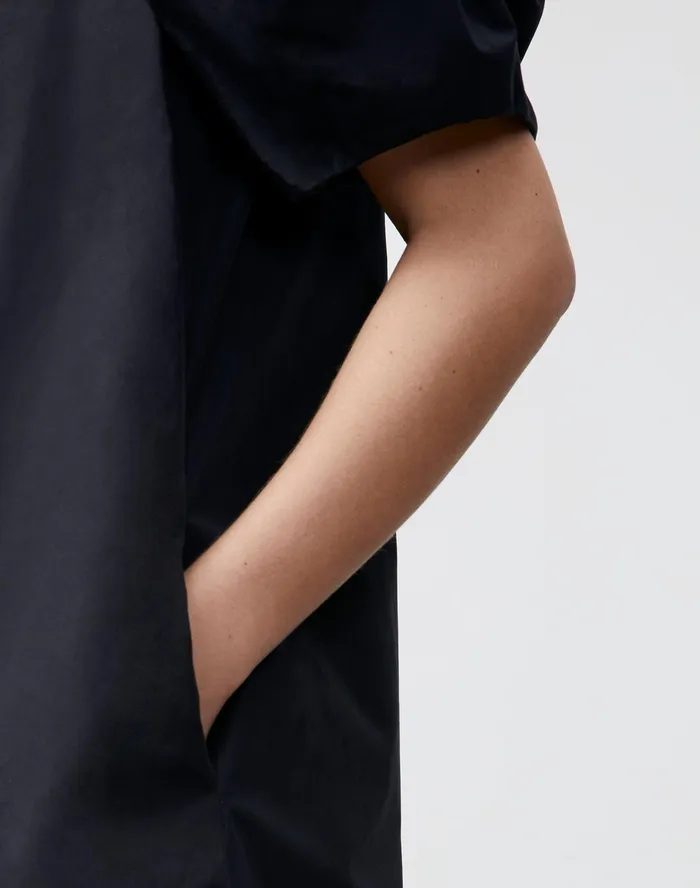 Women Lafayette 148 New York Dresses Petite Hattie Dress In Italian Sculpted KindCotton Black
