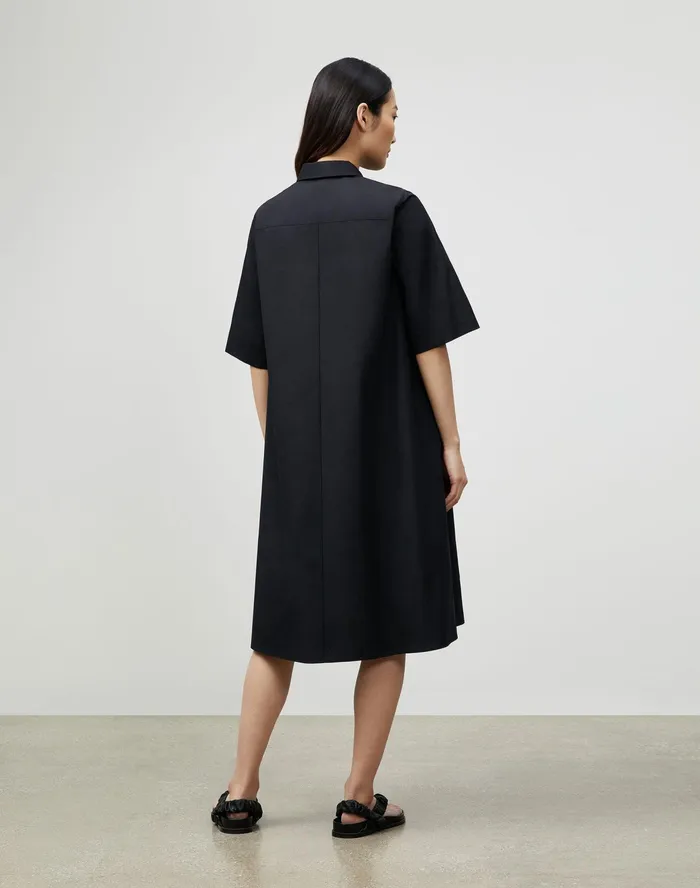 Women Lafayette 148 New York Dresses Sedwick Shirtdress In Italian Sculpted Kindcotton Black