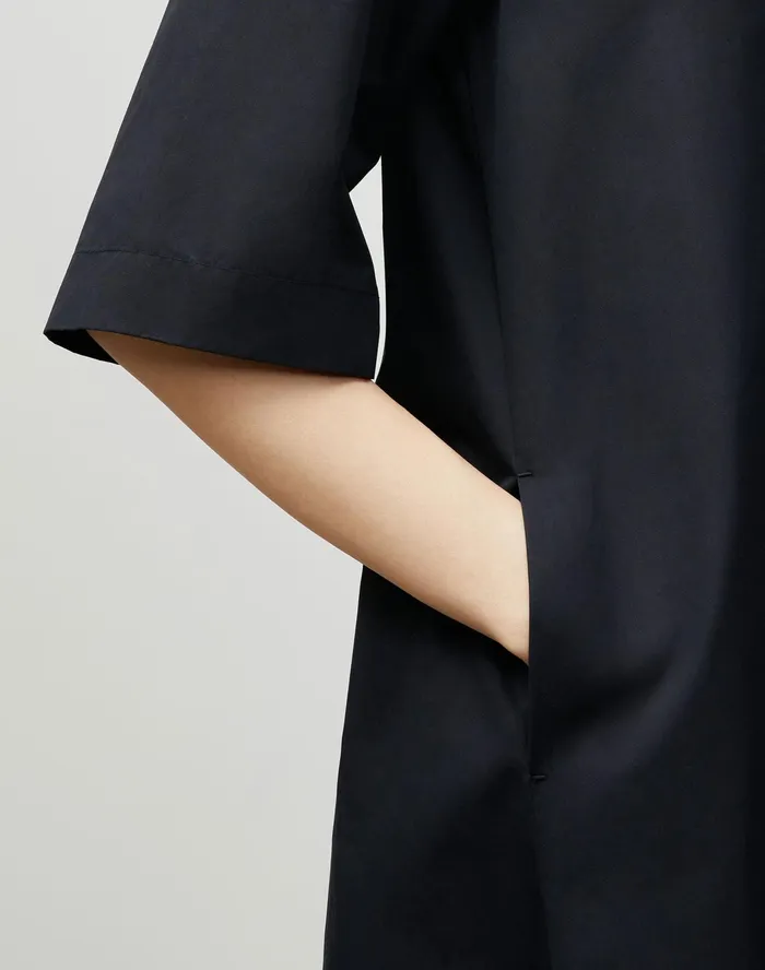 Women Lafayette 148 New York Dresses Sedwick Shirtdress In Italian Sculpted Kindcotton Black