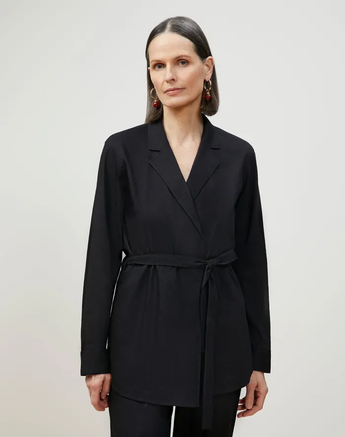 Women Lafayette 148 New York Jackets and Blazers Lawson Blazer In Aria Linen Black Women Lafayette 148 New York Jackets and Blazers Lawson Blazer In Aria Linen Black
