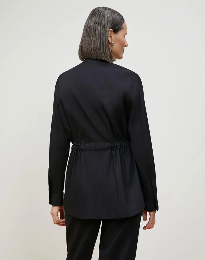 Women Lafayette 148 New York Jackets and Blazers Lawson Blazer In Aria Linen Black