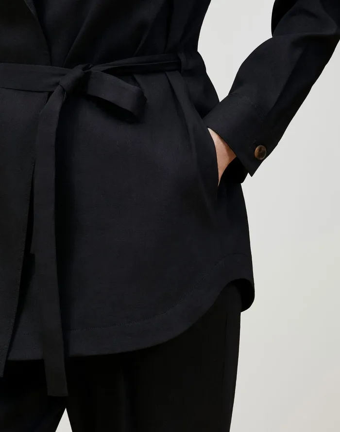 Women Lafayette 148 New York Jackets and Blazers Lawson Blazer In Aria Linen Black