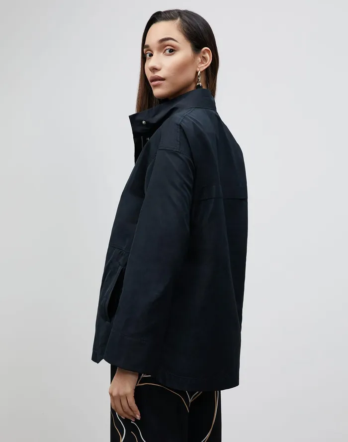 Women Lafayette 148 New York Jackets and Blazers PlusSize Ansel Jacket In Italian Crafted Taffeta Black