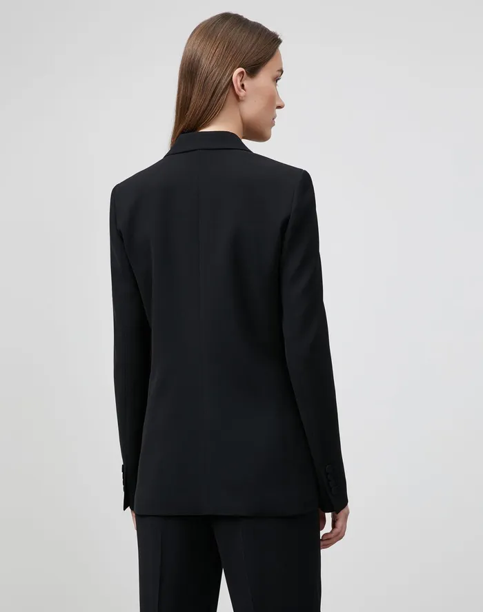 Women Lafayette 148 New York Jackets and Blazers PlusSize Fae Blazer In Finesse Crepe Black