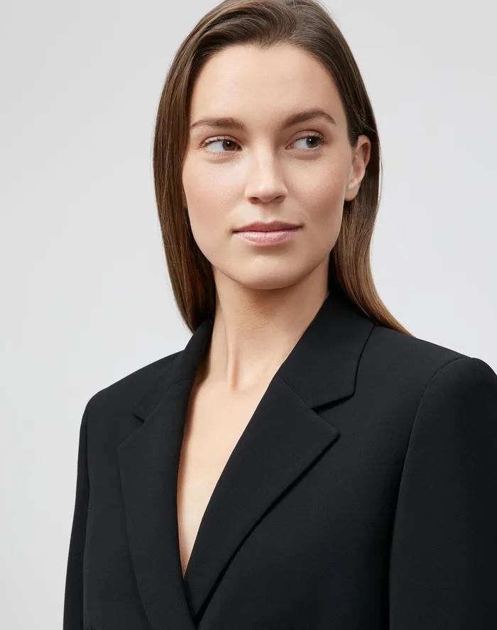Women Lafayette 148 New York Jackets and Blazers PlusSize Fae Blazer In Finesse Crepe Black